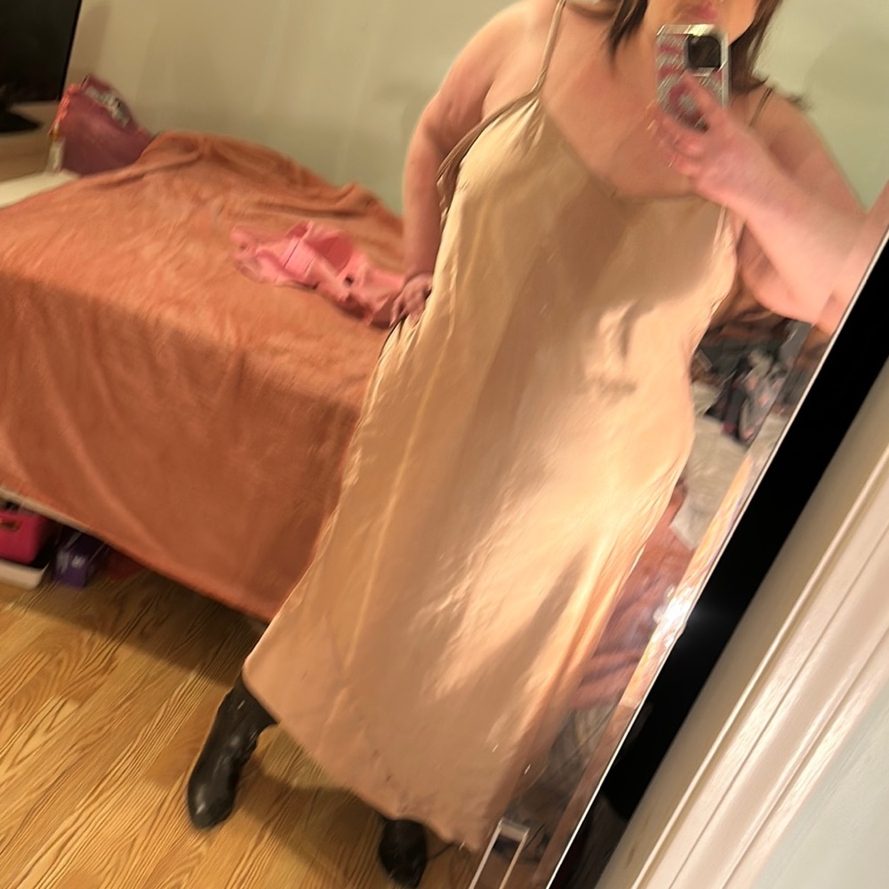 NWOT Arula Elegant Beige Slip Dress